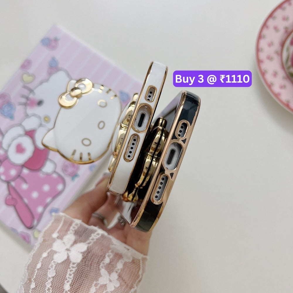 Rotated Kitty Mirror Stand Luxury Electroplated Cover – MI Note 7 Pro