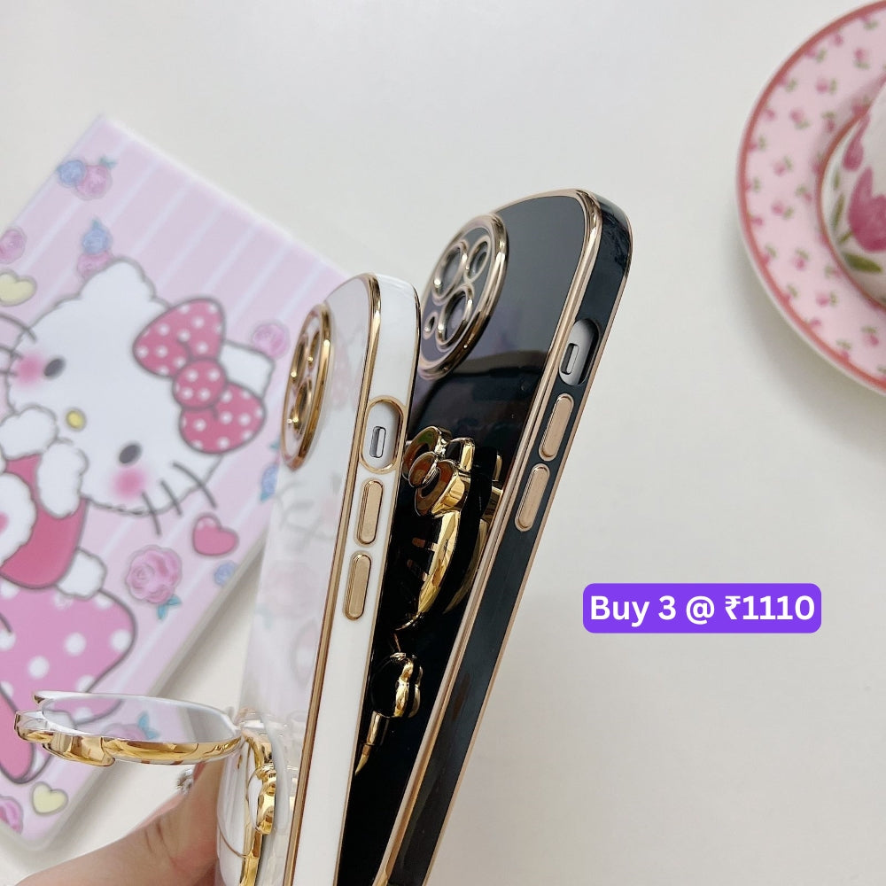 Rotated Kitty Mirror Stand Luxury Electroplated Cover – MI Note 7 Pro