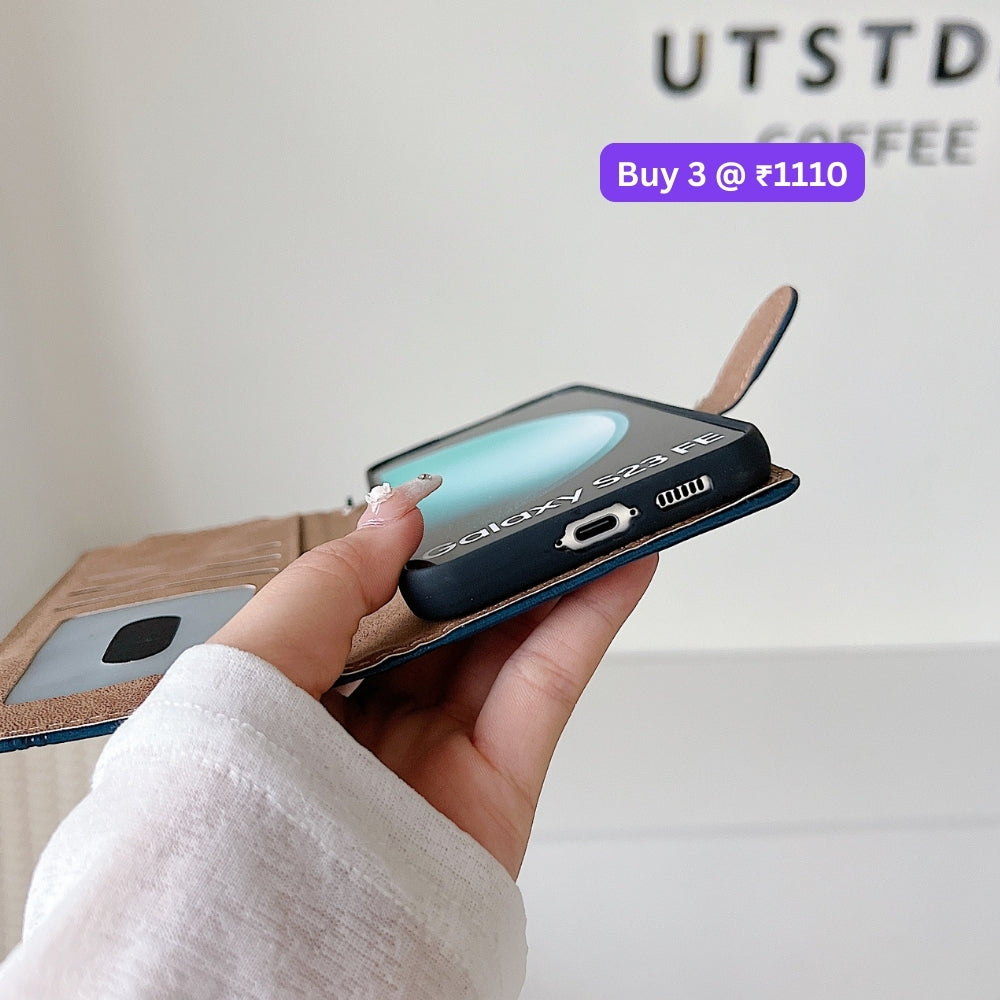 Shockproof PU Leather Flip Phone Case - Vivo Y200