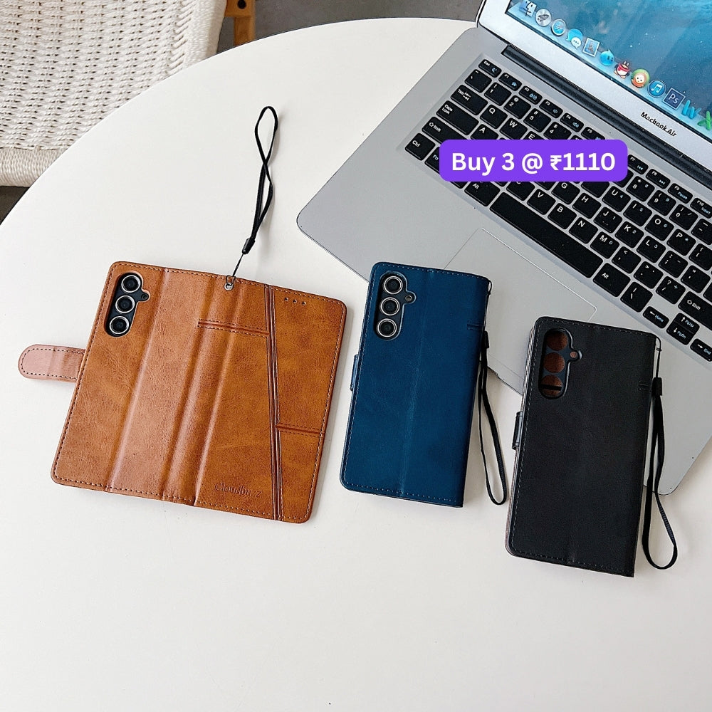 Shockproof PU Leather Flip Phone Case - Samsung M31