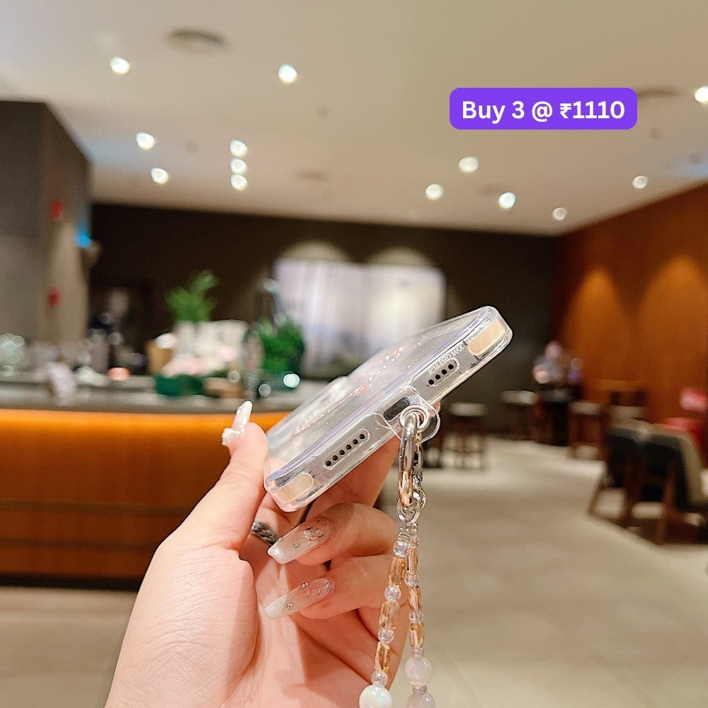 Solid Color Glitter Magsafe Transparent Phone Case | Mobile Cover with Random Bracelet - iPhone 14 Pro Max