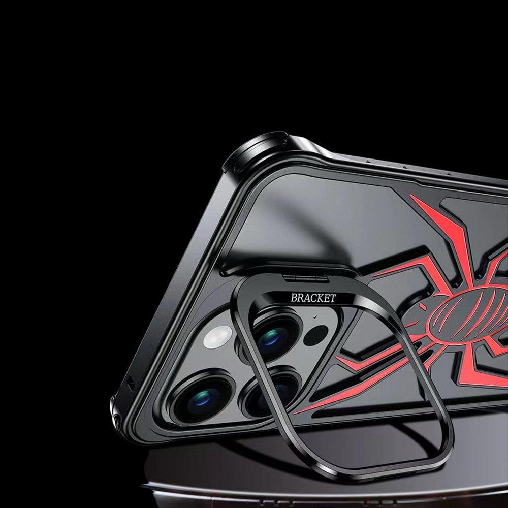 Spider Design Smart Kickstand Bumper Phone Case - iPhone 14