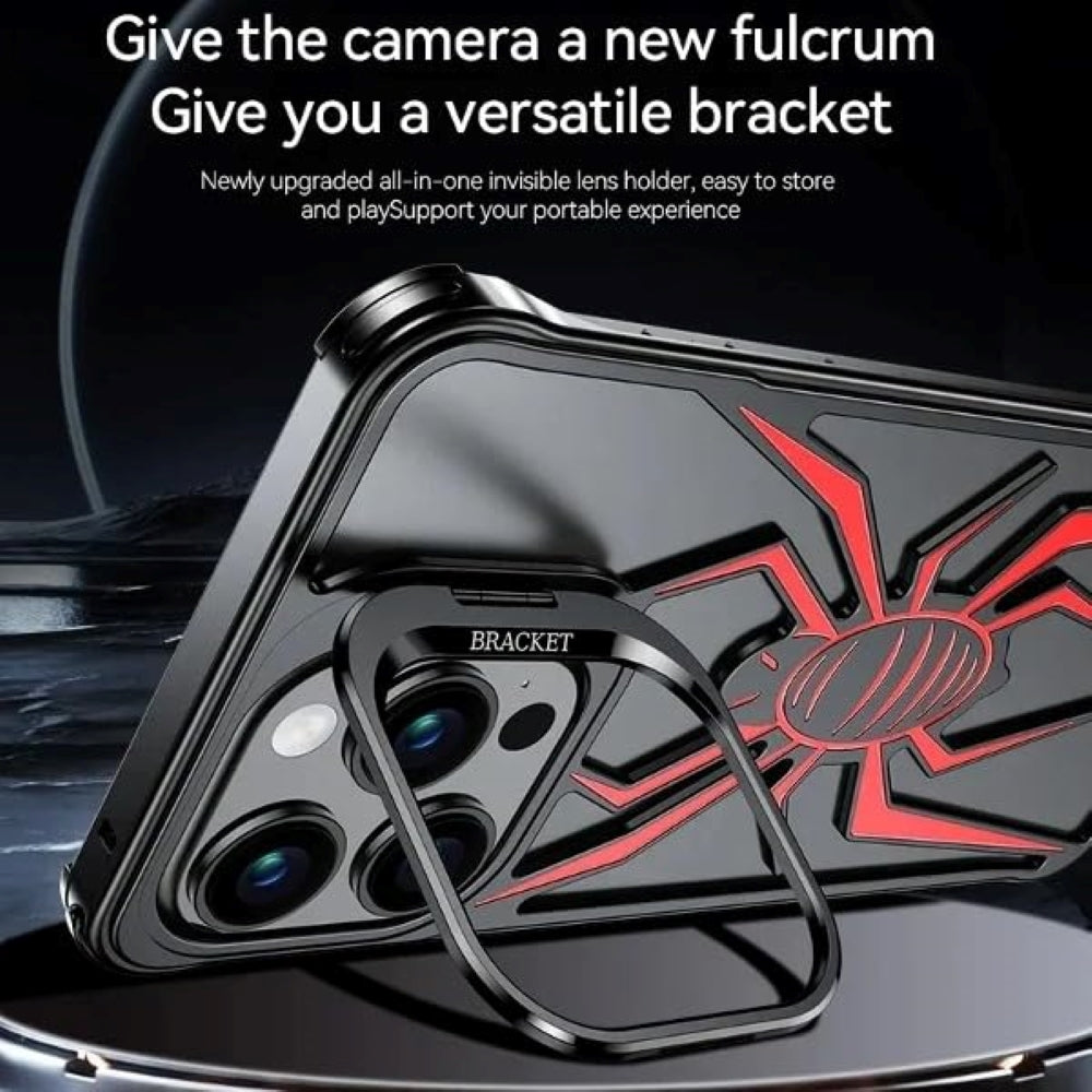 Spider Design Smart Kickstand Bumper Phone Case - iPhone 14