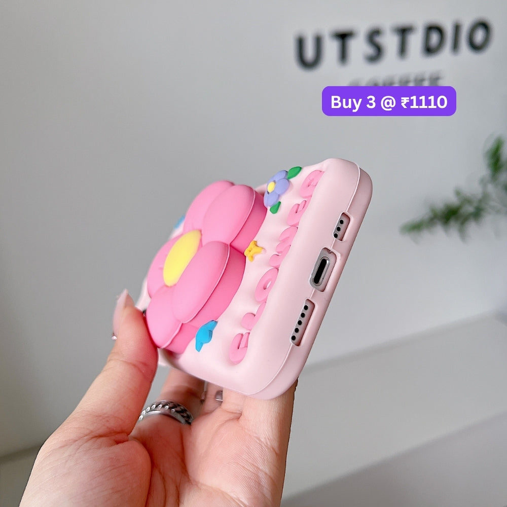 Spring Flower Stand Silicone Soft Phone Case | Mobile Cover - iPhone 14 Pro Max