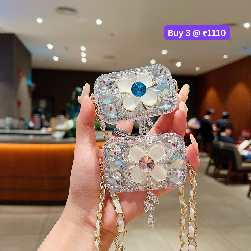 Stone Flower Pattern Universal Stand with Crystal Bracelet