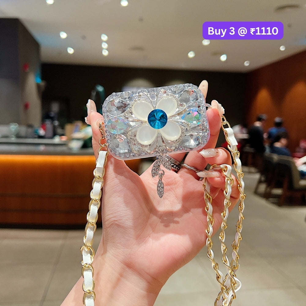 Stone Flower Pattern Universal Stand with Crystal Bracelet