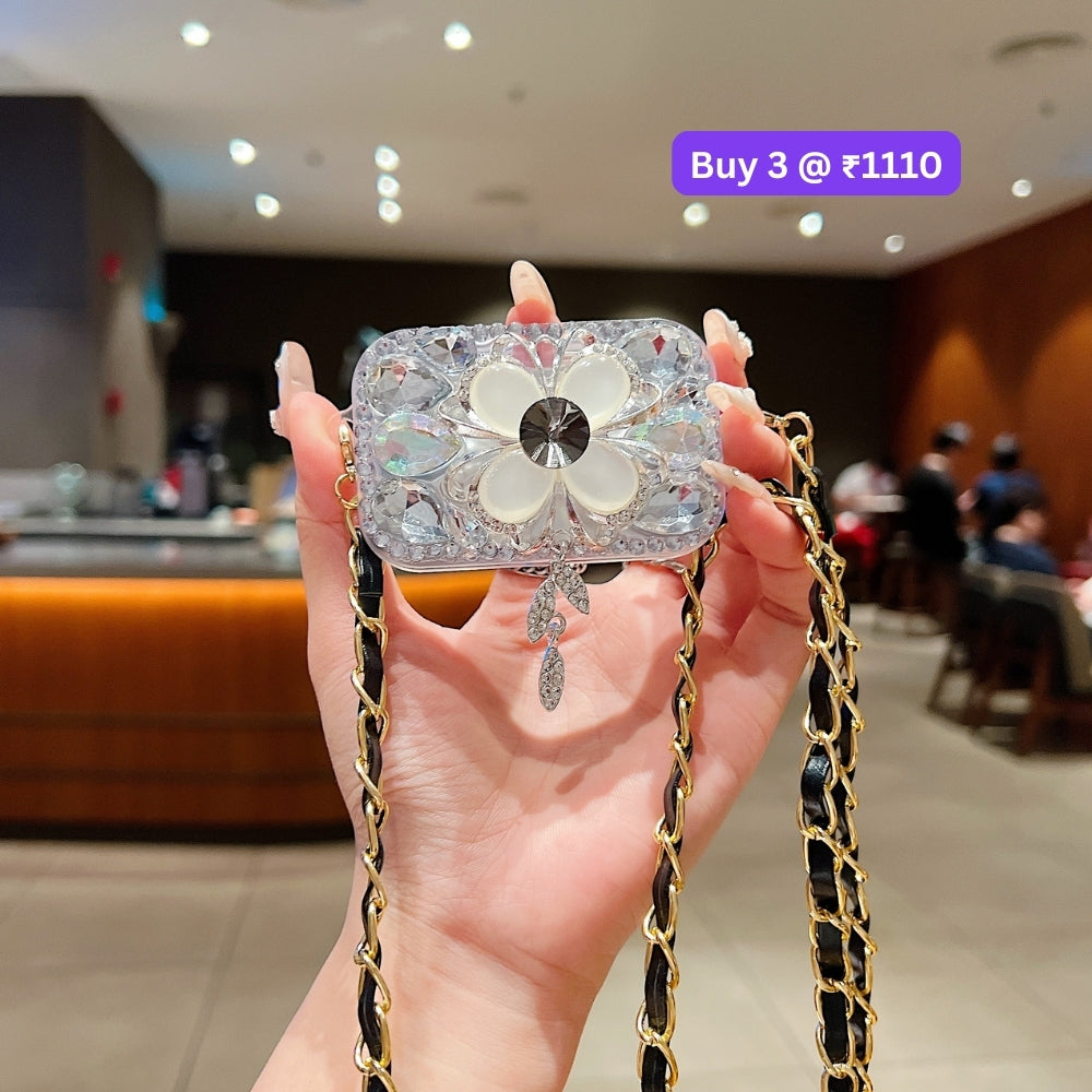 Stone Flower Pattern Universal Stand with Crystal Bracelet