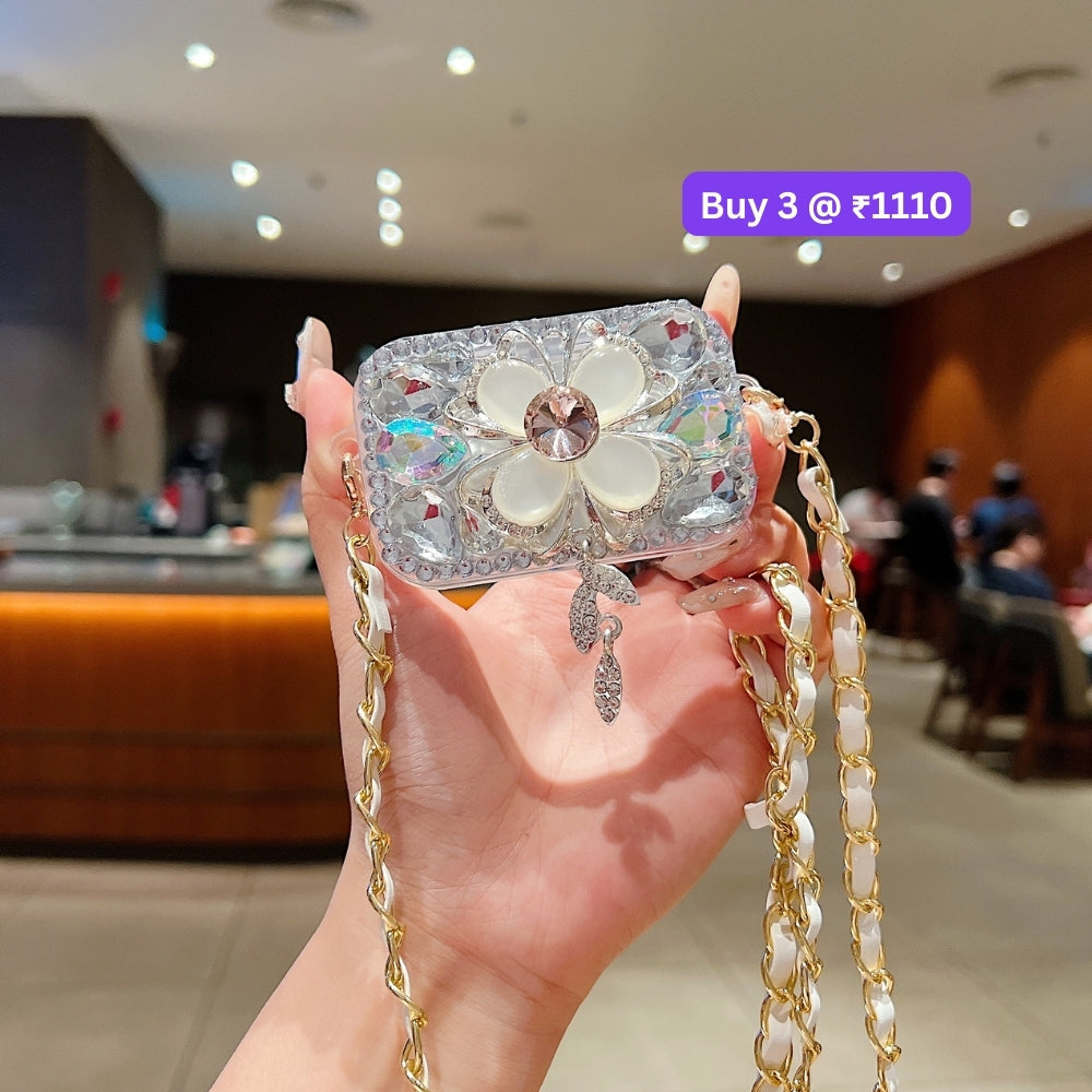 Stone Flower Pattern Universal Stand with Crystal Bracelet