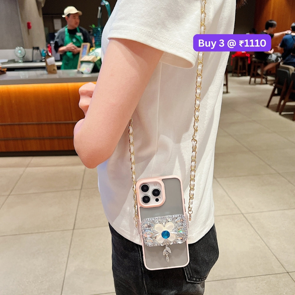 Stone Flower Pattern Universal Stand with Crystal Bracelet