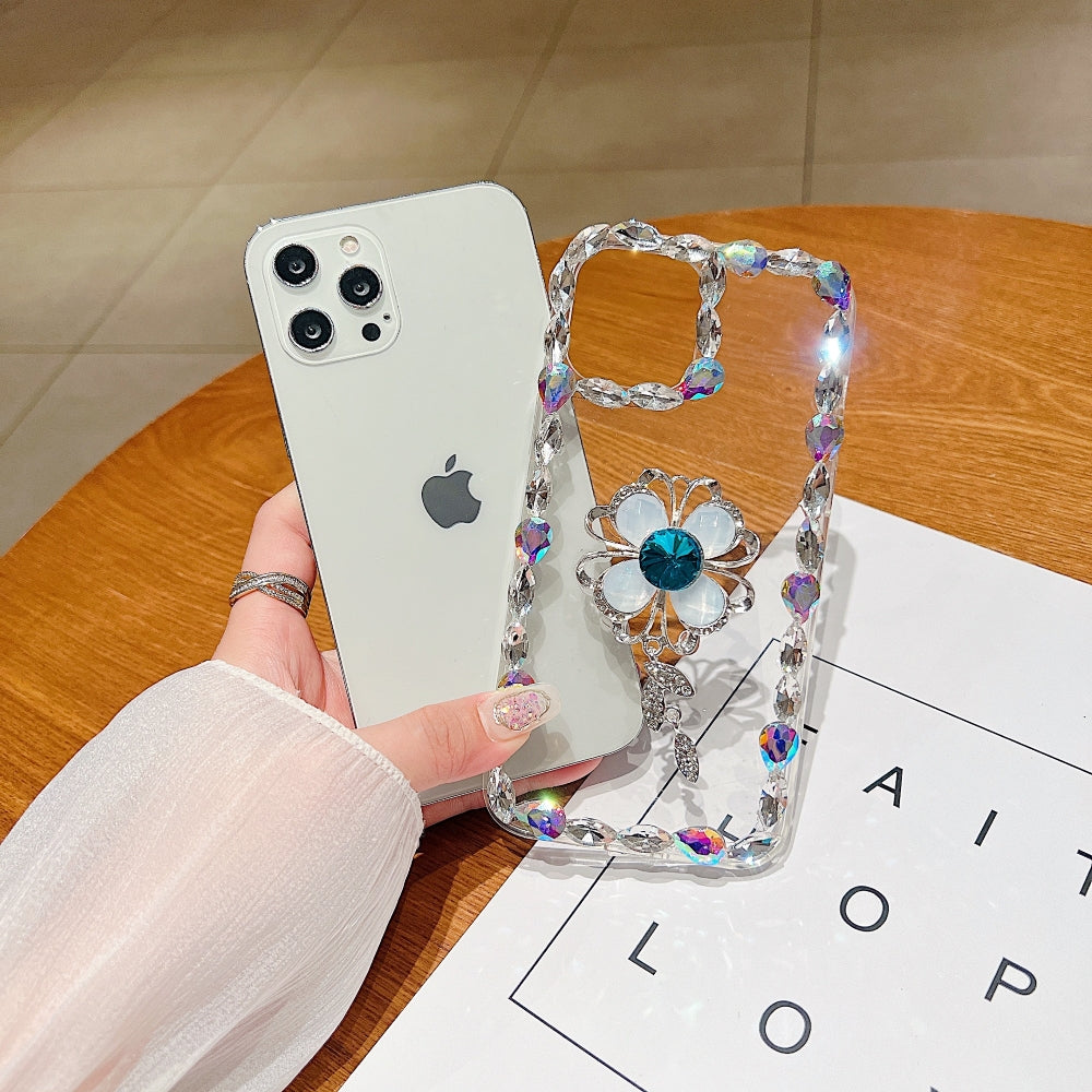 Sunflower Diamond Border Transparent Phone Case - Samsung S23FE