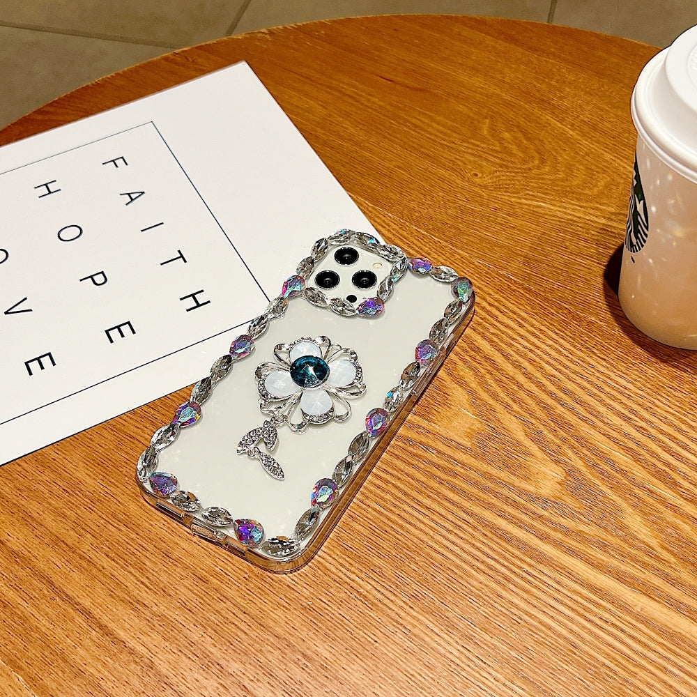 Sunflower Diamond Border Transparent Phone Case - iPhone 14 Plus