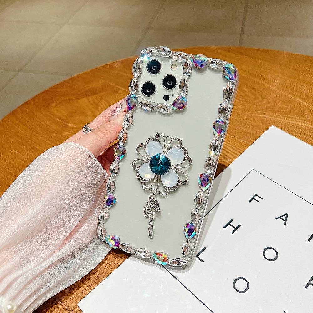 Sunflower Diamond Border Transparent Phone Case - Oppo Reno 11
