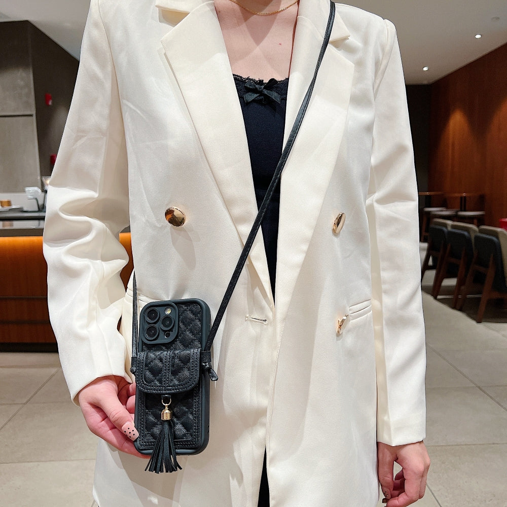 TPU (Soft) PU Leather Phone Case with Card Wallet and Strap - Oppo Reno 11