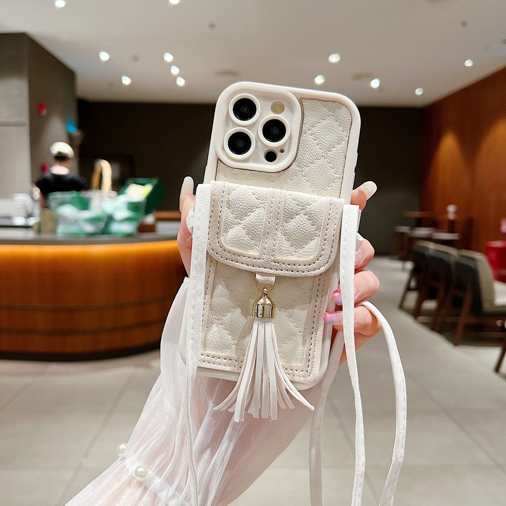 TPU (Soft) PU Leather Phone Case with Card Wallet and Strap - Oppo Reno 11 Pro