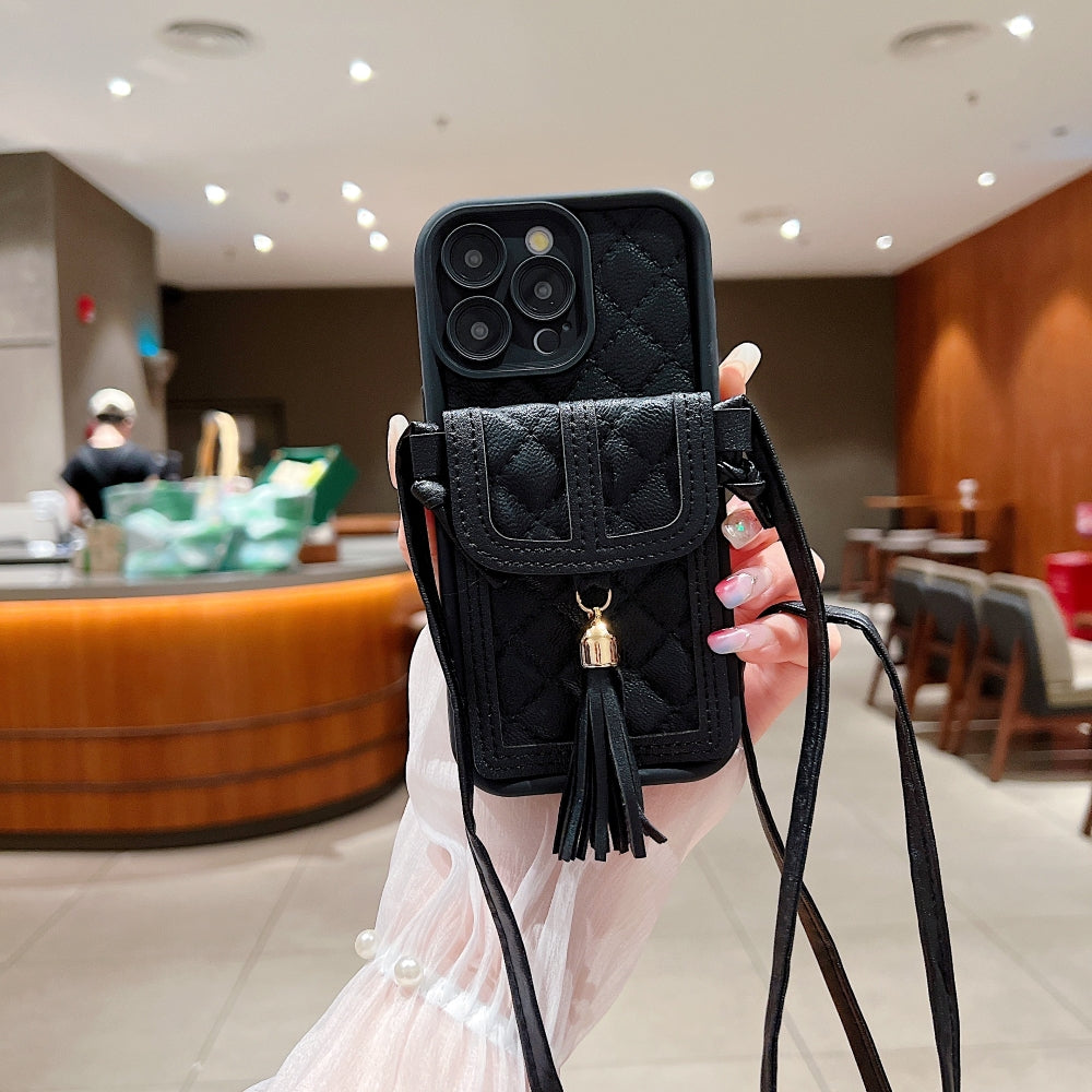 TPU (Soft) PU Leather Phone Case with Card Wallet and Strap - Oppo Reno 11 Pro