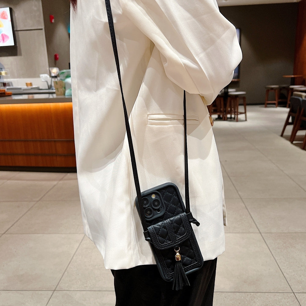 TPU (Soft) PU Leather Phone Case with Card Wallet and Strap - Oppo Reno 11 Pro