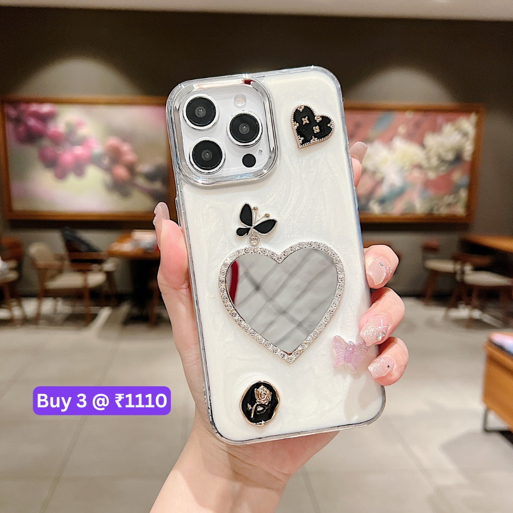 Tiny Bear | Flower | Heart | Mirror Shockproof TPU (Soft) Phone Case - Oppo A78 (5G)