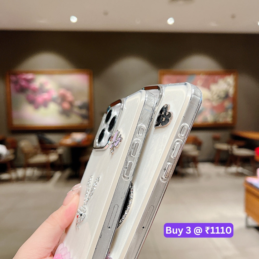 Tiny Bear | Flower | Heart | Mirror Shockproof TPU (Soft) Phone Case - Oppo Reno 12