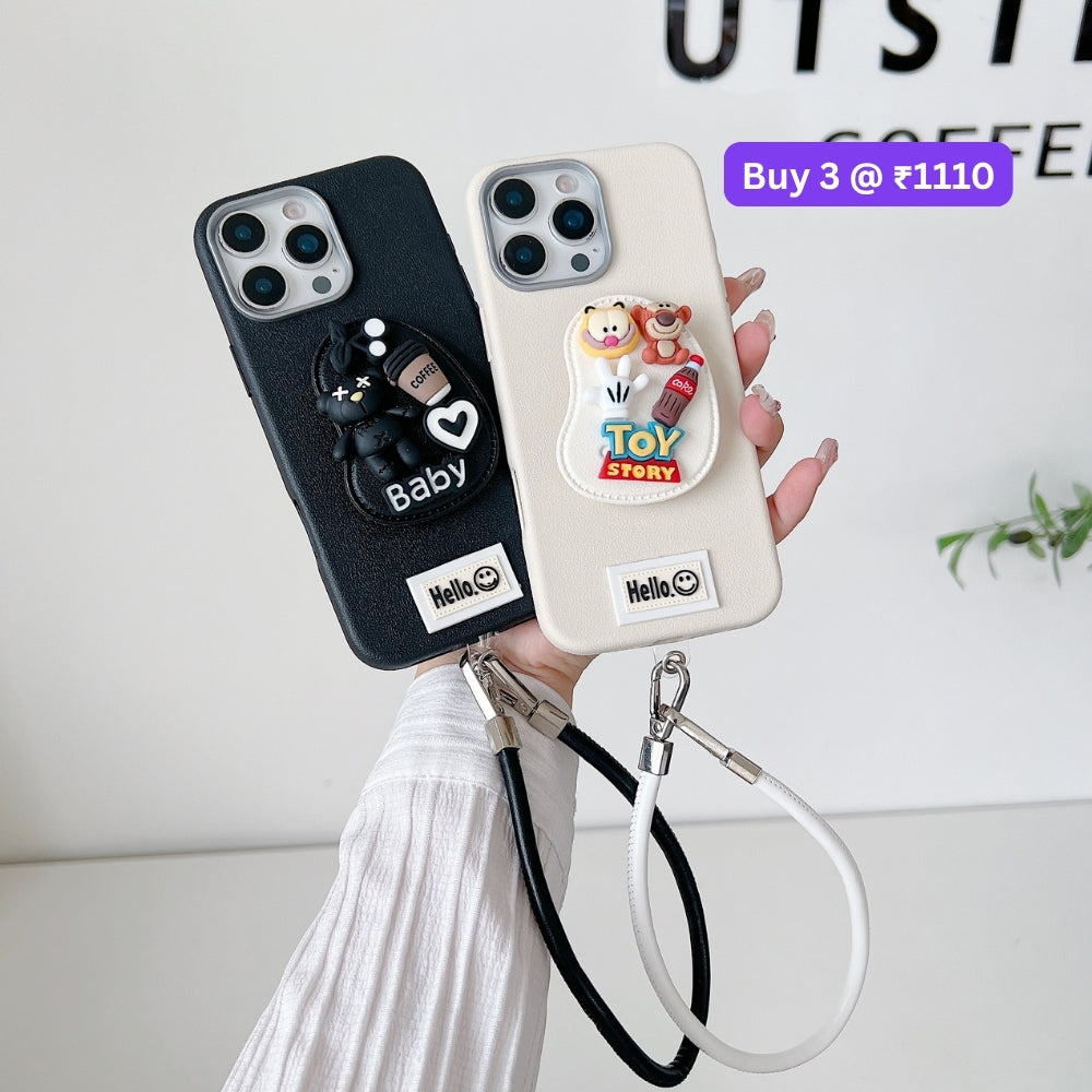 Toy Story Holder PU Leather Phone Case | Mobile Cover with Bracelet - Vivo V29