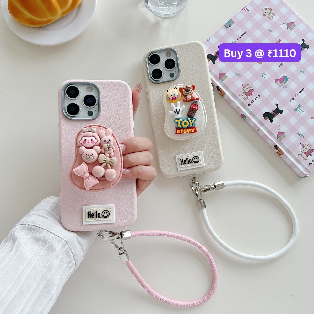 Toy Story Holder PU Leather Phone Case | Mobile Cover with Bracelet - Vivo V29