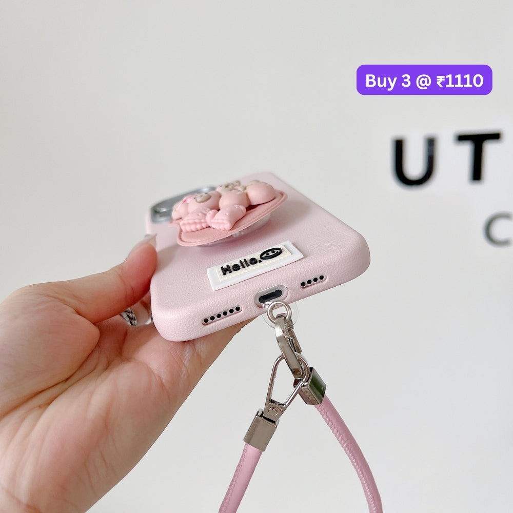 Toy Story Holder PU Leather Phone Case | Mobile Cover with Bracelet - Oppo F29 Pro