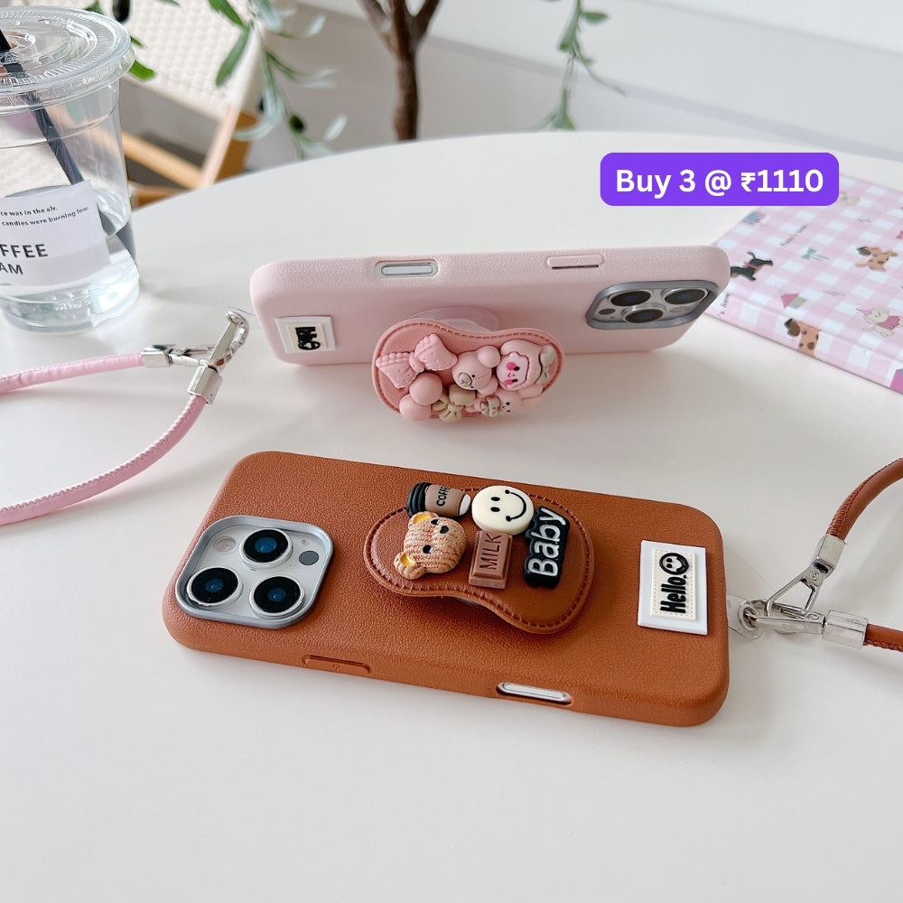 Toy Story Holder PU Leather Phone Case | Mobile Cover with Bracelet - Vivo V29