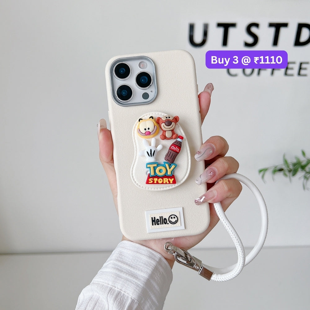 Toy Story Holder PU Leather Phone Case | Mobile Cover with Bracelet - Vivo V29