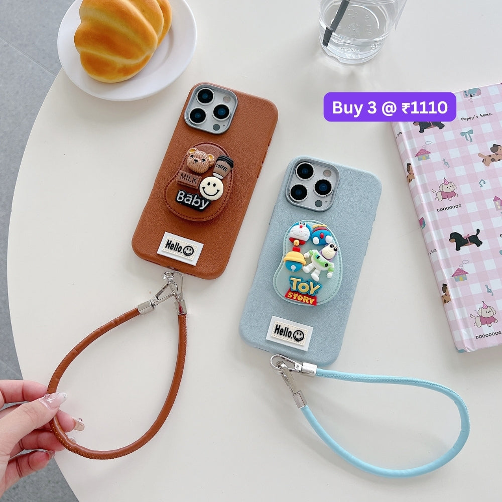 Toy Story Holder PU Leather Phone Case | Mobile Cover with Bracelet - Vivo Y19E (5G)