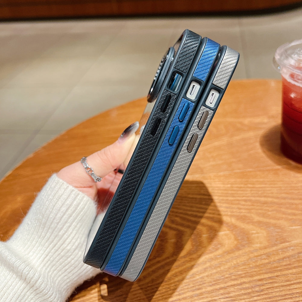 Luxury Transparent Anti-shock Metal Camera Ring Case - iPhone 15 Plus