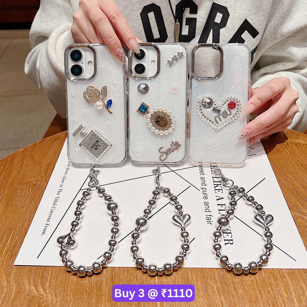 Transparent Rubber Gel TPU (Soft) Phone Case with Bracelet - iPhone 14 Pro