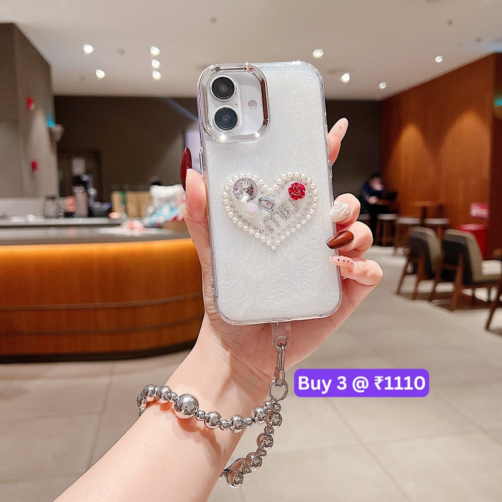 Transparent Rubber Gel TPU (Soft) Phone Case with Bracelet - iPhone 16 Pro