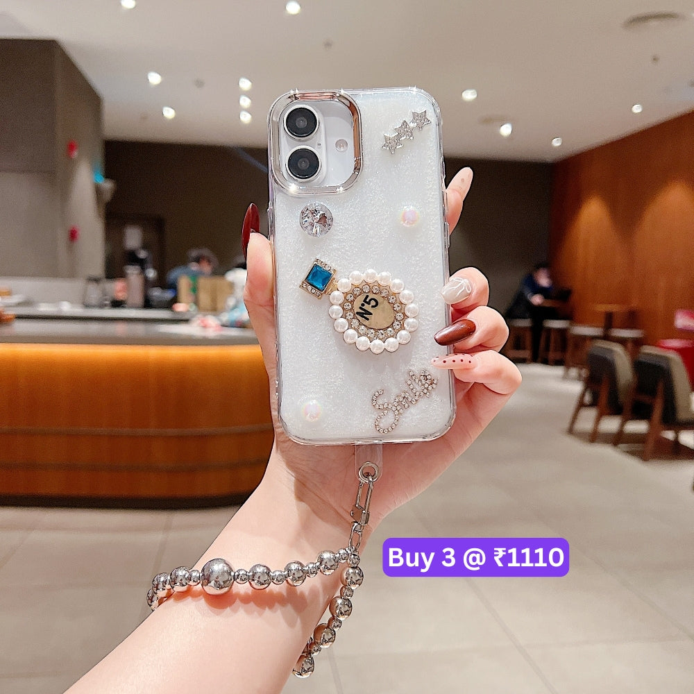 Transparent Rubber Gel TPU (Soft) Phone Case with Bracelet - iPhone 15