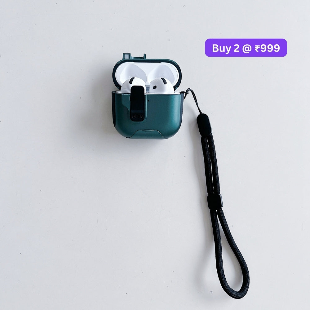 Upgraded 3D One-Piece Airpod Case with Locking Clip and Keychain Hook for Airpod Pro 2 | Airpod 4