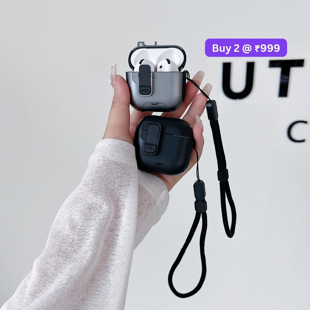 Upgraded 3D One-Piece Airpod Case with Locking Clip and Keychain Hook for Airpod Pro 2 | Airpod 4