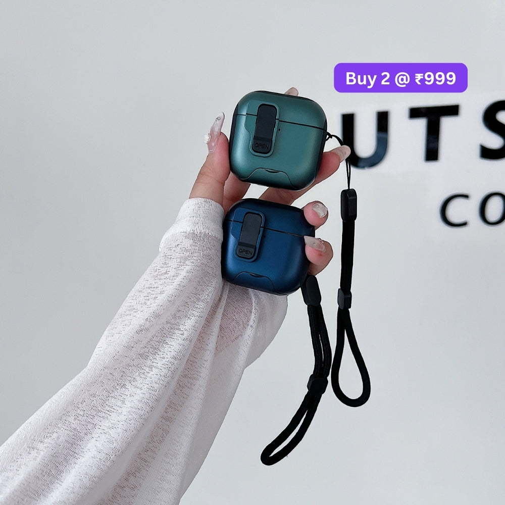 Upgraded 3D One-Piece Airpod Case with Locking Clip and Keychain Hook for Airpod Pro 2 | Airpod 4