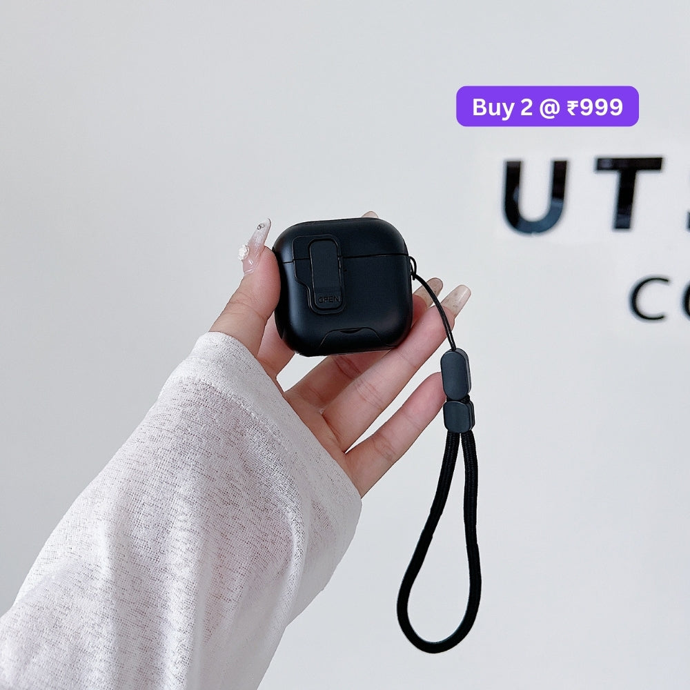 Upgraded 3D One-Piece Airpod Case with Locking Clip and Keychain Hook for Airpod Pro 2 | Airpod 4