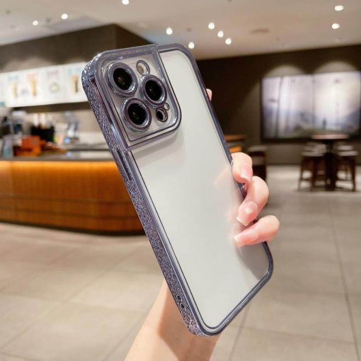Electroplated Embossed Transparent Case - iPhone 13 Pro