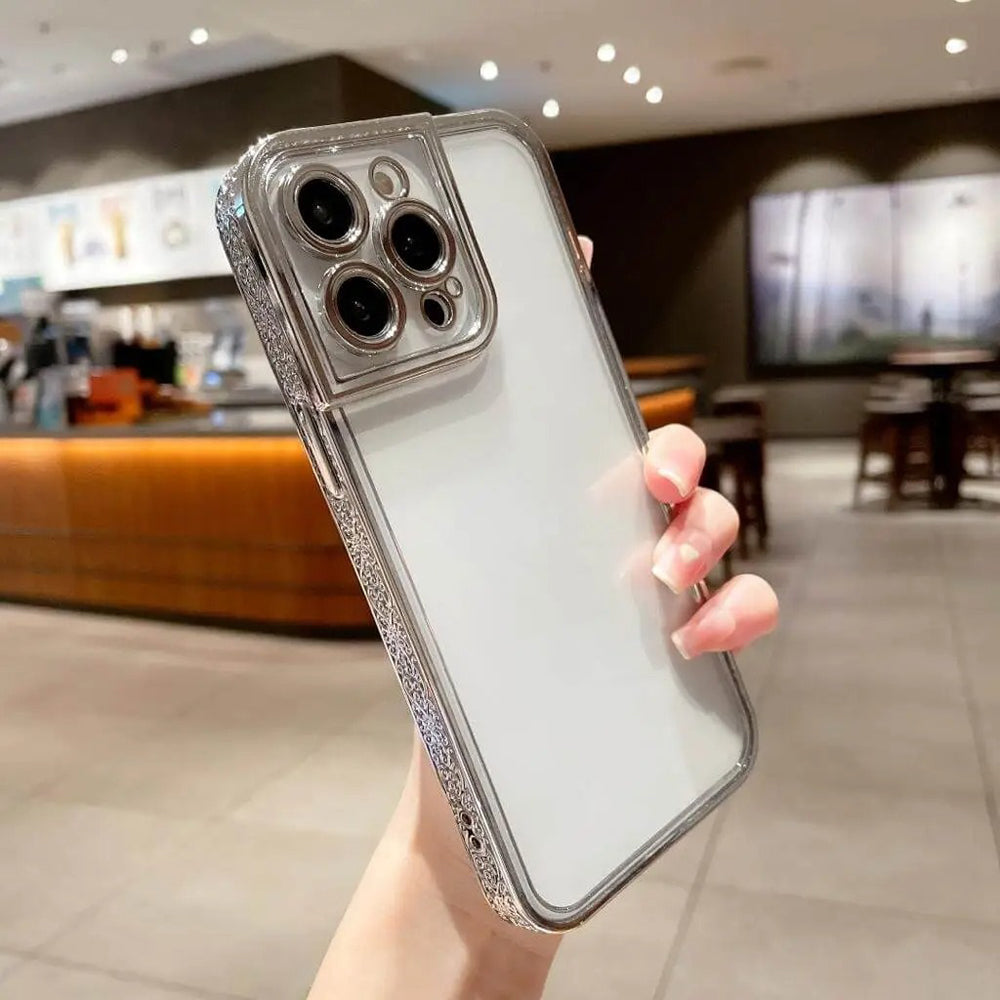 Electroplated Embossed Transparent Case - iPhone 11