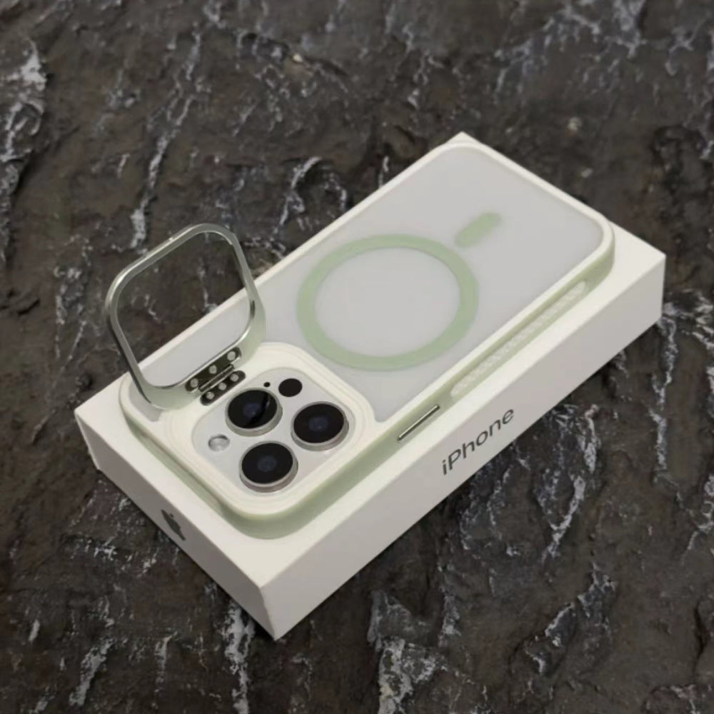 Wireless Charging Matte Stand PC Magnetic Phone Case - iPhone 15 Pro