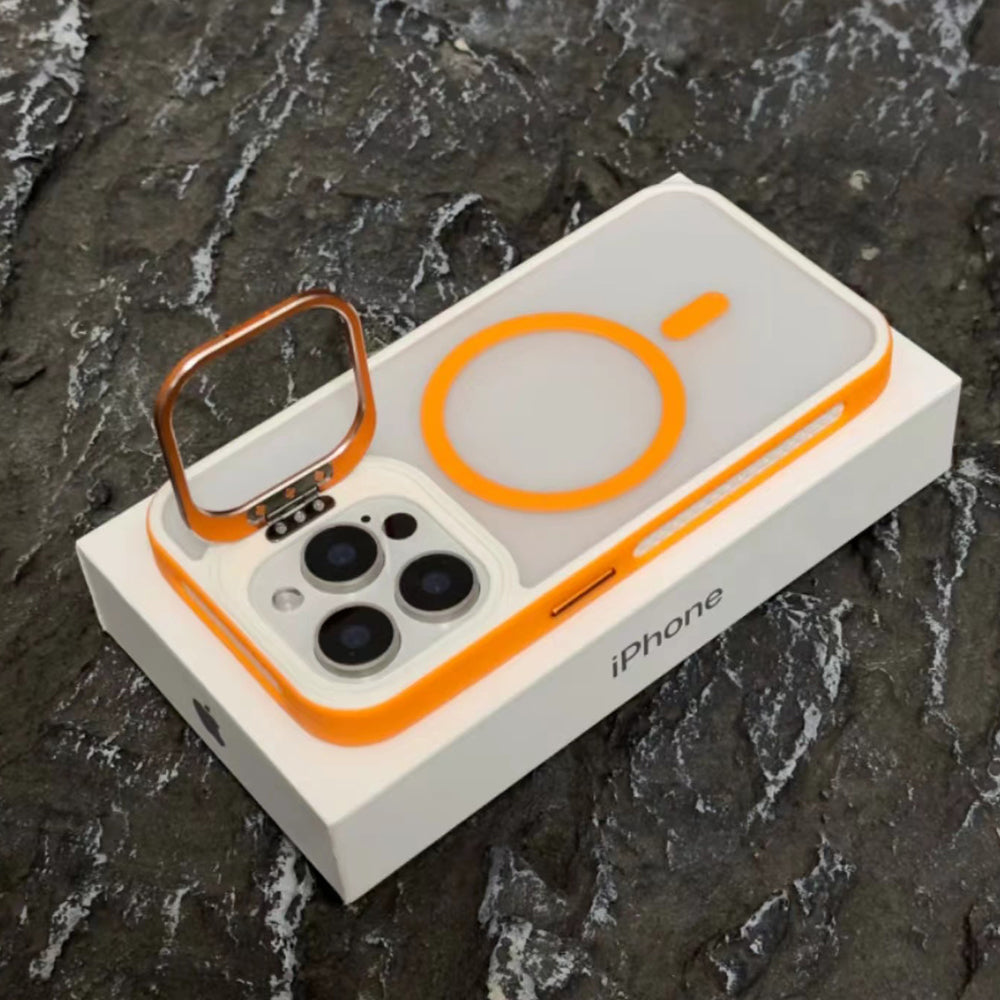 Wireless Charging Matte Stand PC Magnetic Phone Case - iPhone 15 Pro