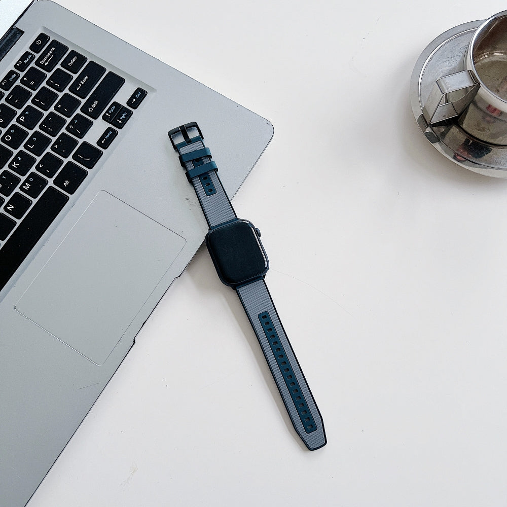 Woven Rubber Silicone Soft Watch Band | Watch Strap for iWatch Series 9/8/7/6/5/4/3/2/1/Ultra 2/Ultra SE/SE 2
