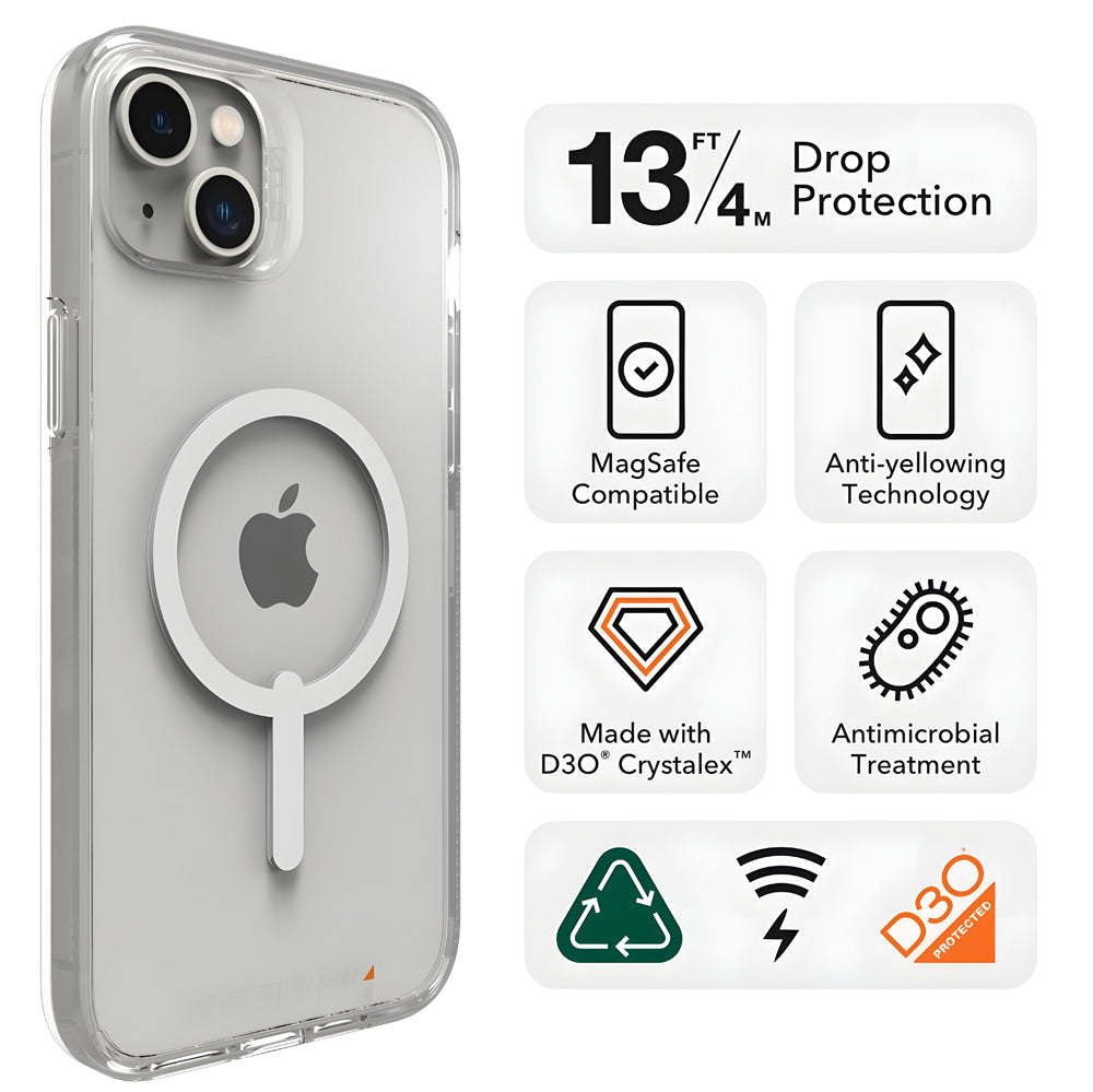 Transparent Magnetic Wireless Charging Anti-fall PC (Hard) Case – iPhone 14 Plus