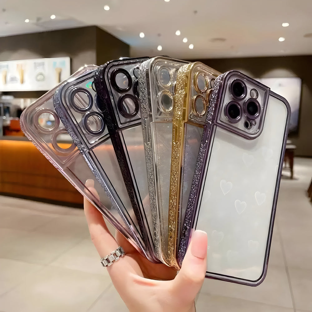 Electroplated Embossed Transparent Case - iPhone 13 Pro