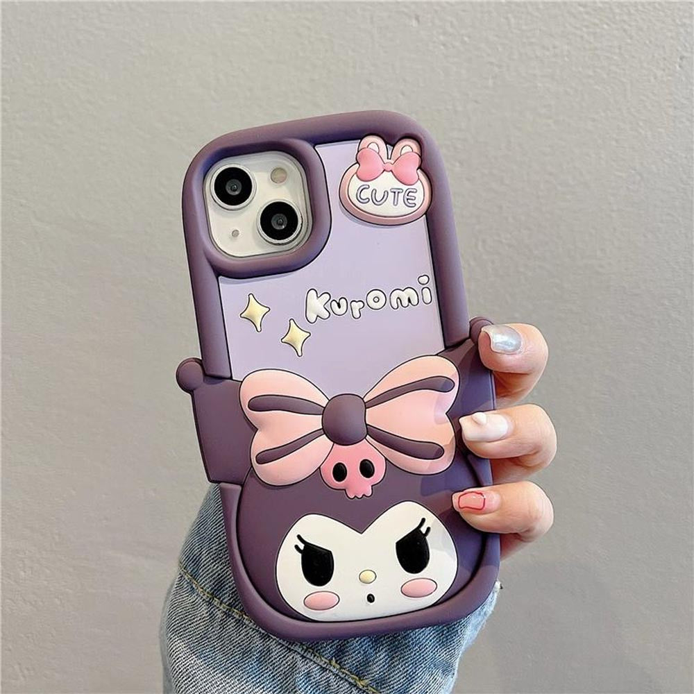 Kuromi Butterfly Anti-Fall Soft Silicone Case - iPhone 15 Pro