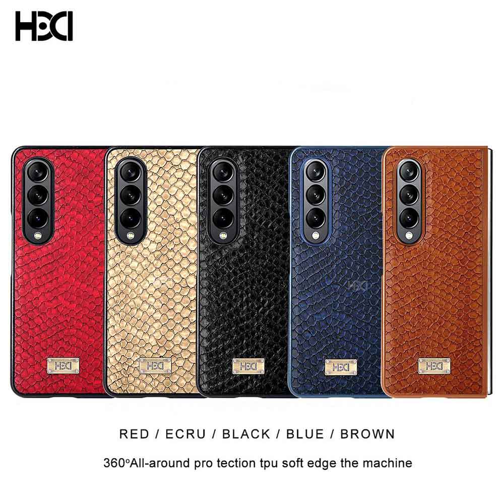 Artificial Alligator 3D Skin Plating Shockproof PU Leather Case - Samsung Z Fold 3