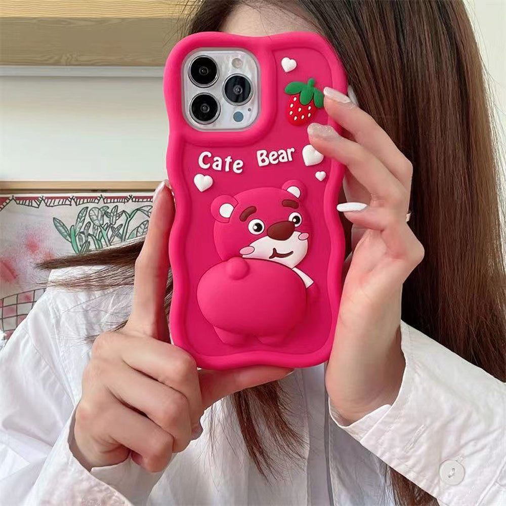 Decompression Pinch Silicone Soft Shell Cartoon Case - iPhone 15 Pro Max
