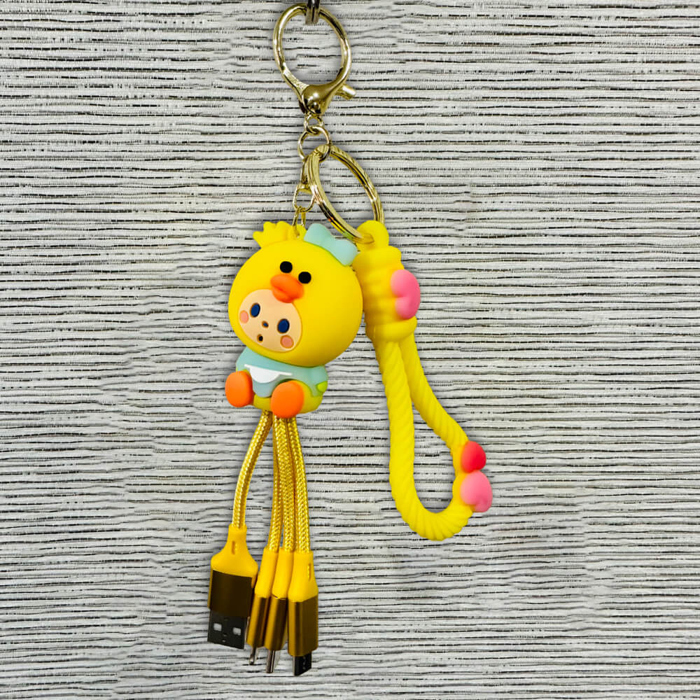 Creative Cute Multi Cable/3 in 1 Charger Keychain Cable