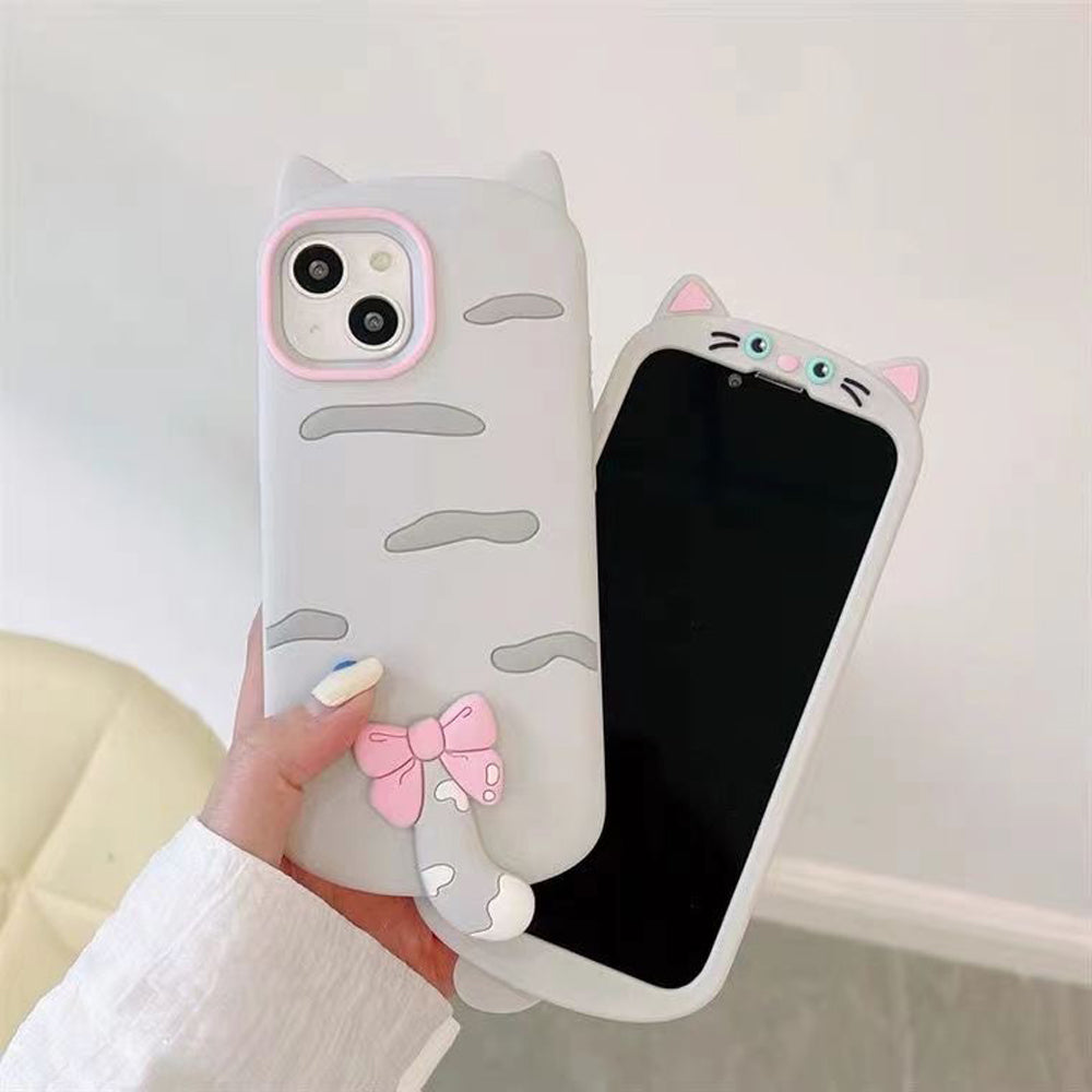 Cute Little Cat Phone Case with A Rotated Tail - iPhone 13 Pro Max