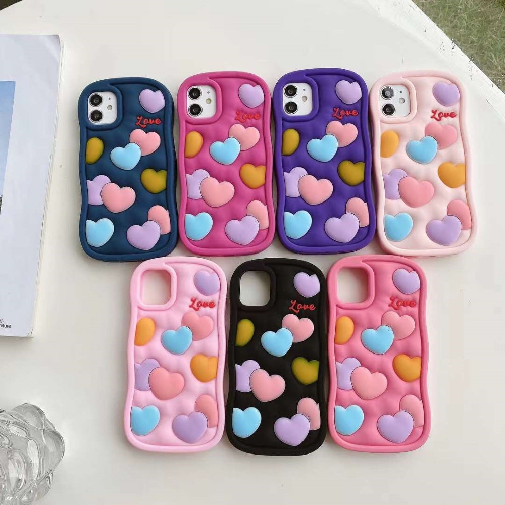 Love Pattern Shockproof Silicone Soft Cover - iPhone 12 Pro Max