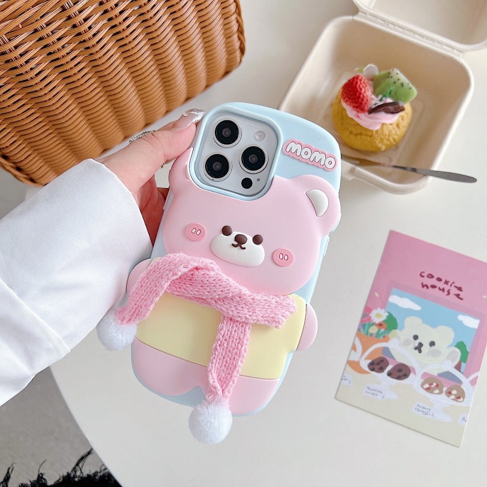 3D Silicone Bear Soft Phone Case - iPhone 16 Pro Max